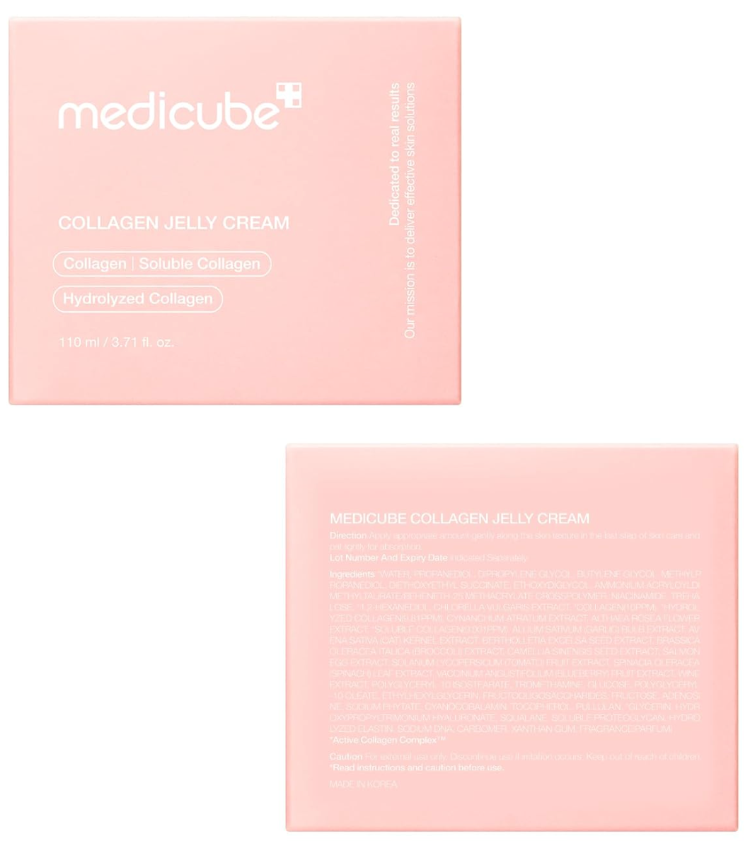 medicube Jelly Cream with Collagen, Niacinamide | Freeze-Dried Hydrolyzed Collagen for Skin Barrier Hydration & 24H Glow | Plumper, Firmer looking skin | 3.71 fl.oz