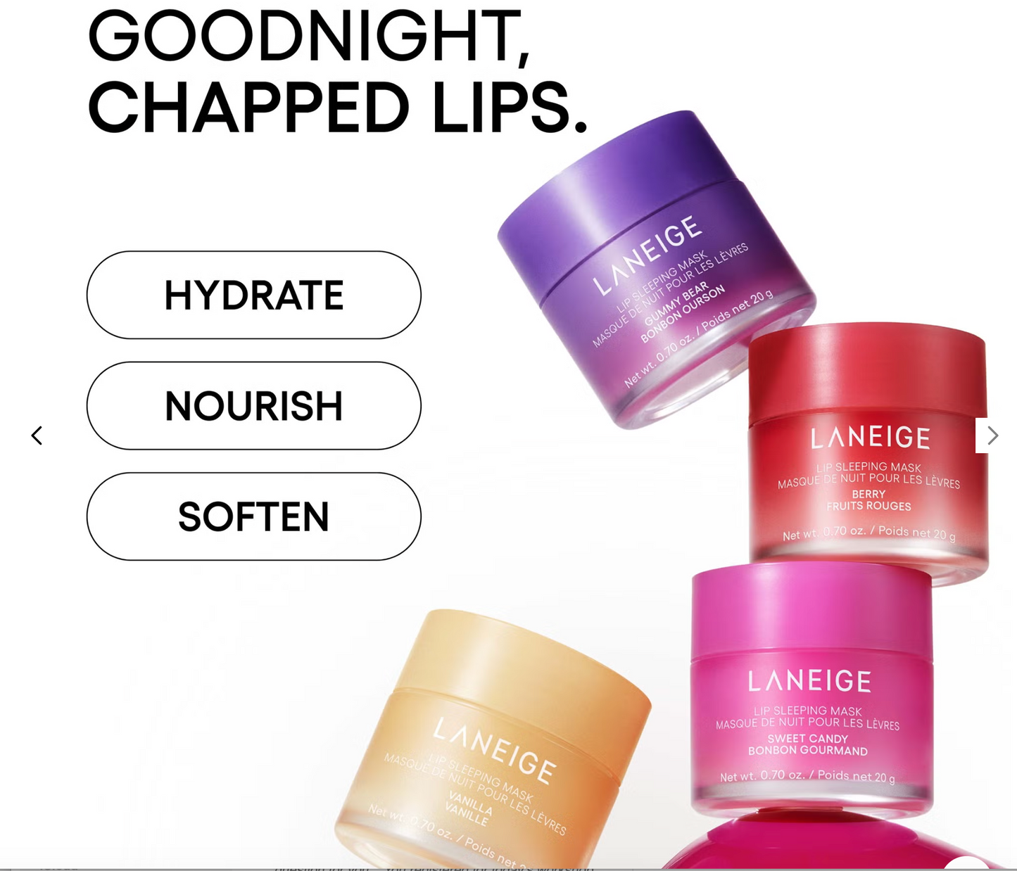 LANEIGE Lip Sleeping Mask: Nourish, Hydrate, Vitamin C, Murumuru & Shea Butter, Antioxidants, Flaky, Dry Lips