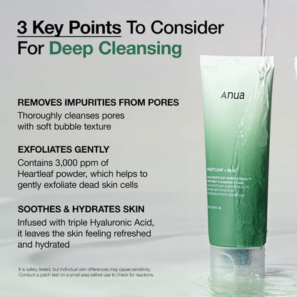 Heartleaf Cleansing Foam Korean Face Wash product image showing a gentle skincare cleanser designed for daily facial cleanser