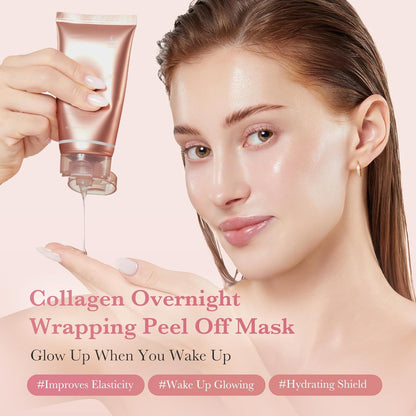 Medicube Collagen Night Wrapping Mask — Overnight Peel-Off Sleeping Mask for Elasticity, Hydration & Glow | 75ml
