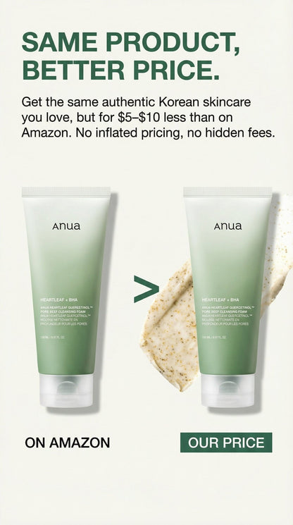 Heartleaf Cleansing Foam Korean Face Wash product image showing a gentle skincare cleanser designed for daily facial cleanser