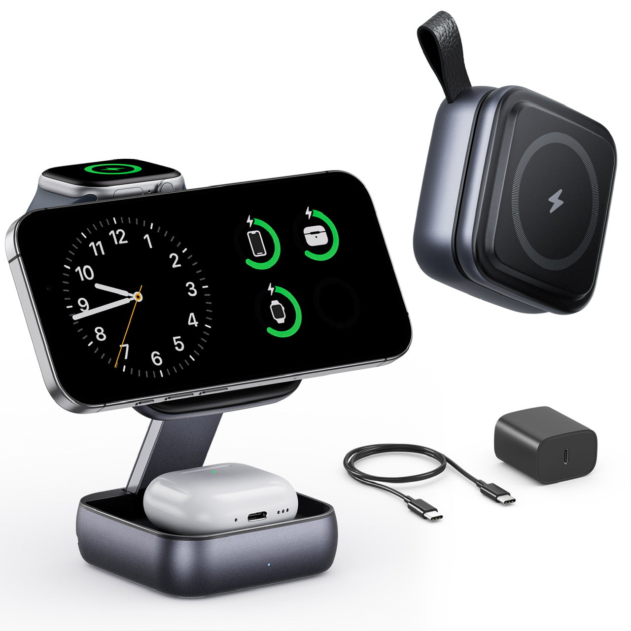 T11 MagNexa 3-in-1 Wireless Charging Station for iPhone, Apple Watch & AirPods
