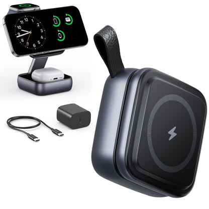 3-in-1 Wireless Charging Station for iPhone, AirPods & Apple Watch, Magnetic Fast Charger Stand, Multi-Device Charging Dock for Home & Office (T11)