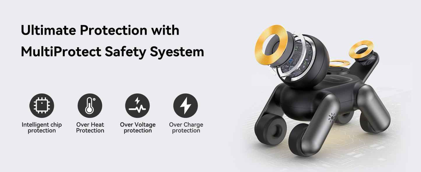 D6 MagNexa  Charger, 3 in 1 Wireless Charging Station for Apple Devices,Foldable Cute