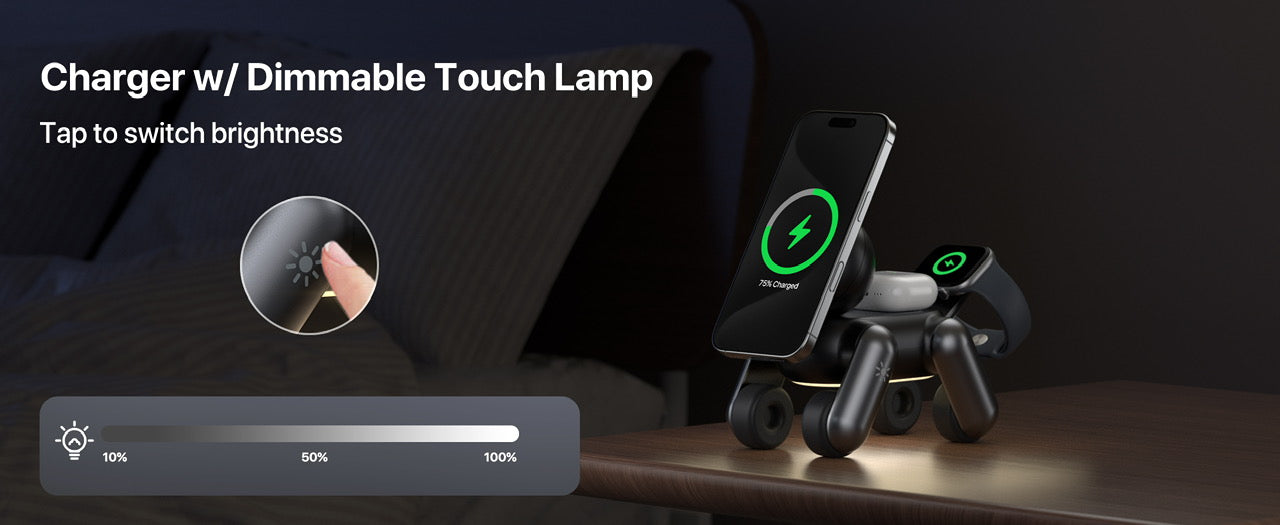 D6 MagNexa  Charger, 3 in 1 Wireless Charging Station for Apple Devices,Foldable Cute