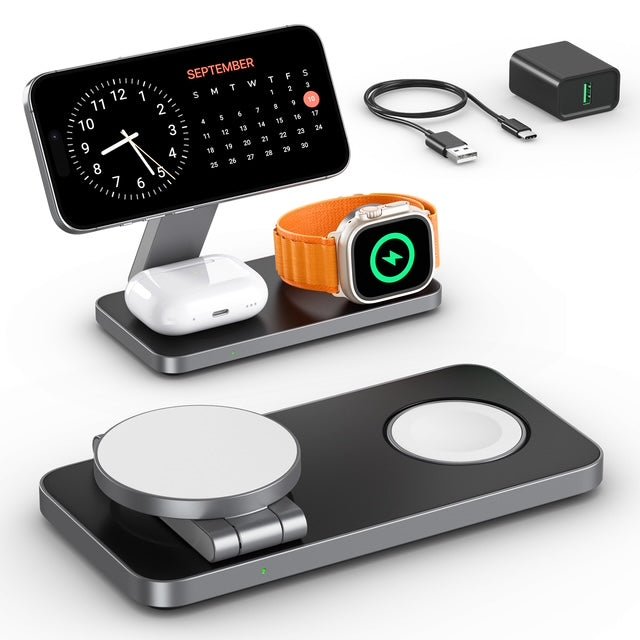 Foldable 3-in-1 Wireless Charger for iPhone