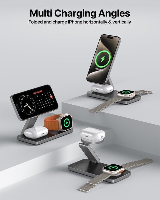 Foldable 3-in-1 Wireless Charger for iPhone