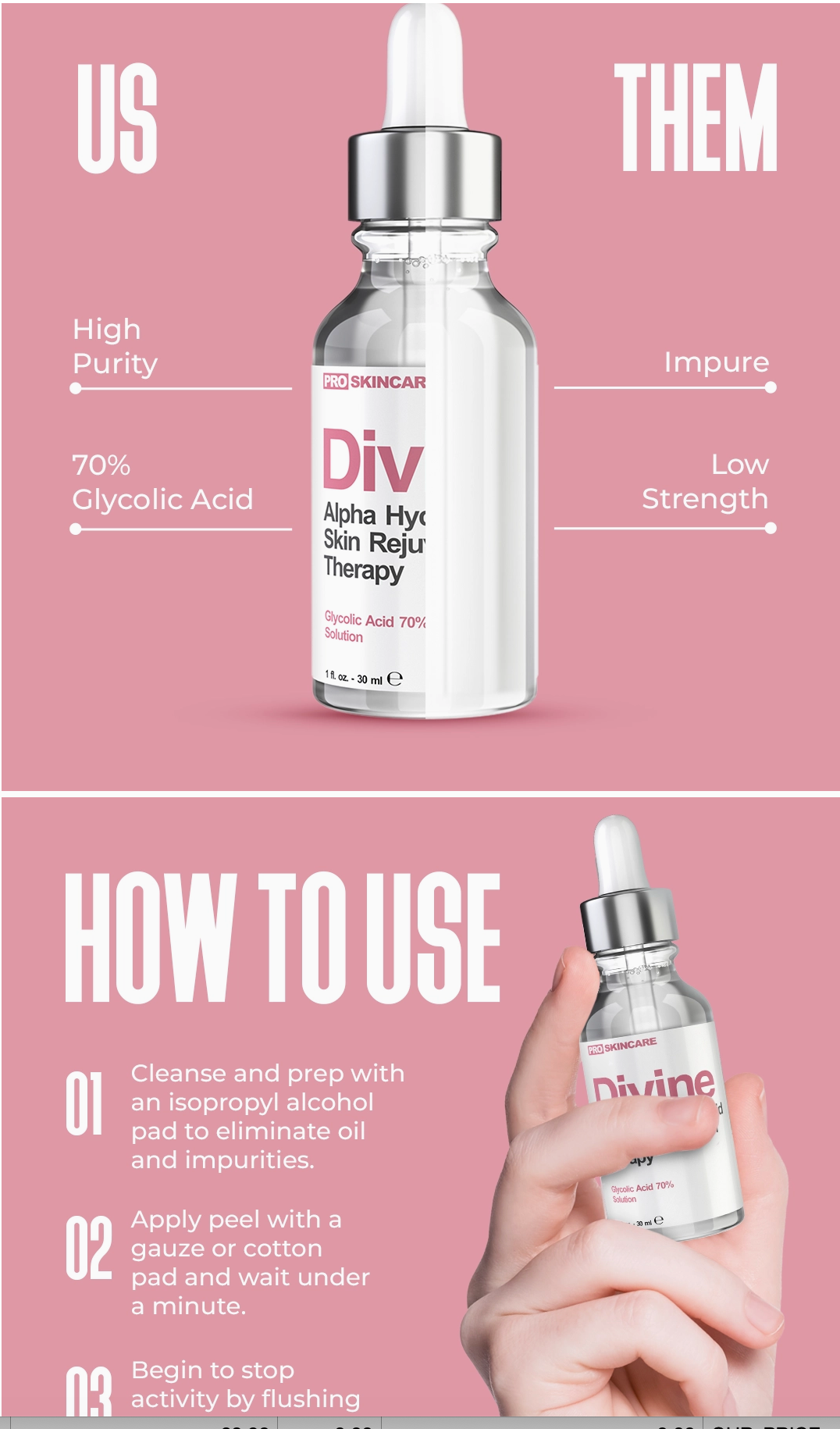 Divine Derriere Glycolic Acid 70% Professional Peel At Home