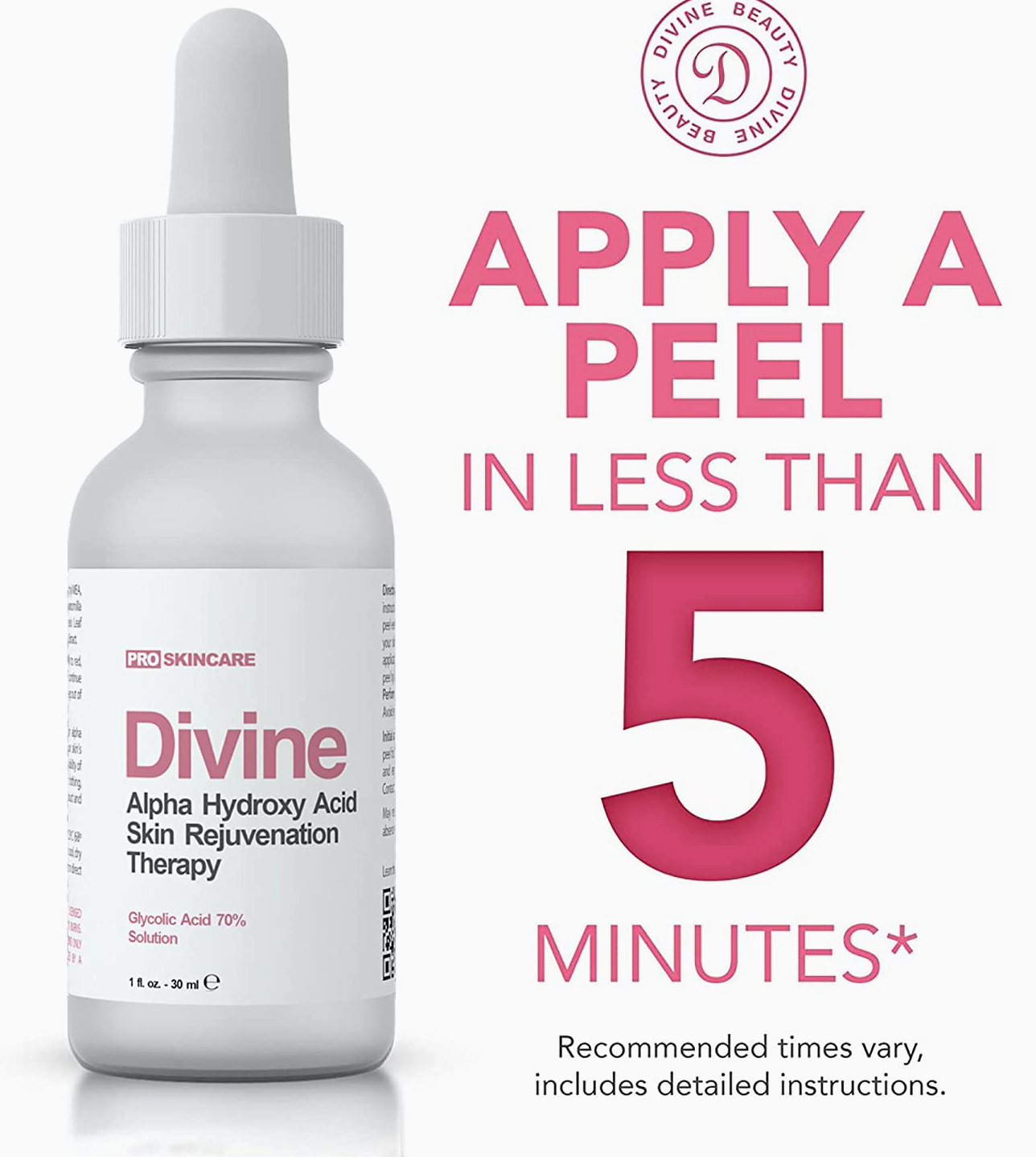 Divine Derriere Glycolic Acid 70% Professional Peel At Home