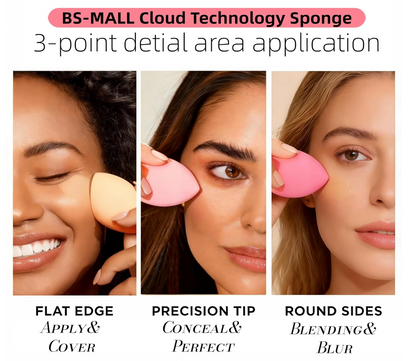 Makeup Sponge Set BS-MALL with Storage Case 7 Pcs for Liquid, Cream, and Powder,SAVE Foundation with 1 Mini Makeup Sponge For Travel Daily Use (A-Pink）