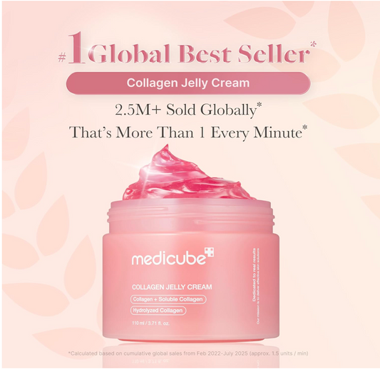 medicube Jelly Cream with Collagen, Niacinamide | Freeze-Dried Hydrolyzed Collagen for Skin Barrier Hydration & 24H Glow | Plumper, Firmer looking skin | 3.71 fl.oz