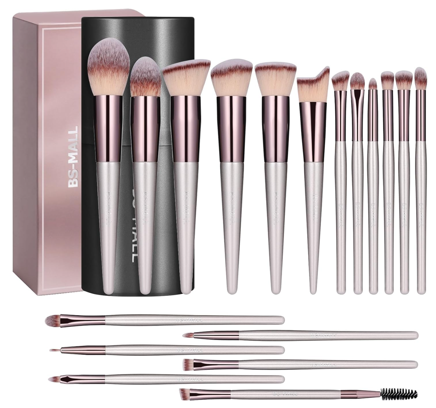 BS-MALL Makeup Brush Set 18 Pcs Premium Synthetic Foundation Powder Concealers Eye shadows Blush Makeup Brushes with black case