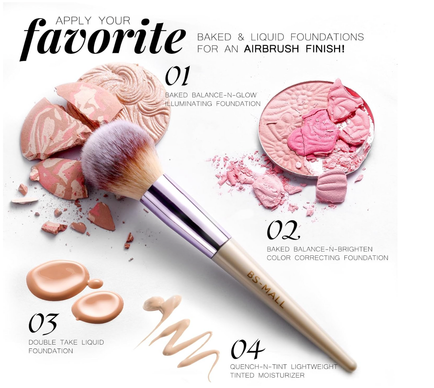 BS-MALL Makeup Brush Set 18 Pcs Premium Synthetic Foundation Powder Concealers Eye shadows Blush Makeup Brushes with black case