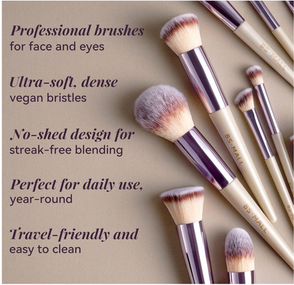 BS-MALL Makeup Brush Set 18 Pcs Premium Synthetic Foundation Powder Concealers Eye shadows Blush Makeup Brushes with black case