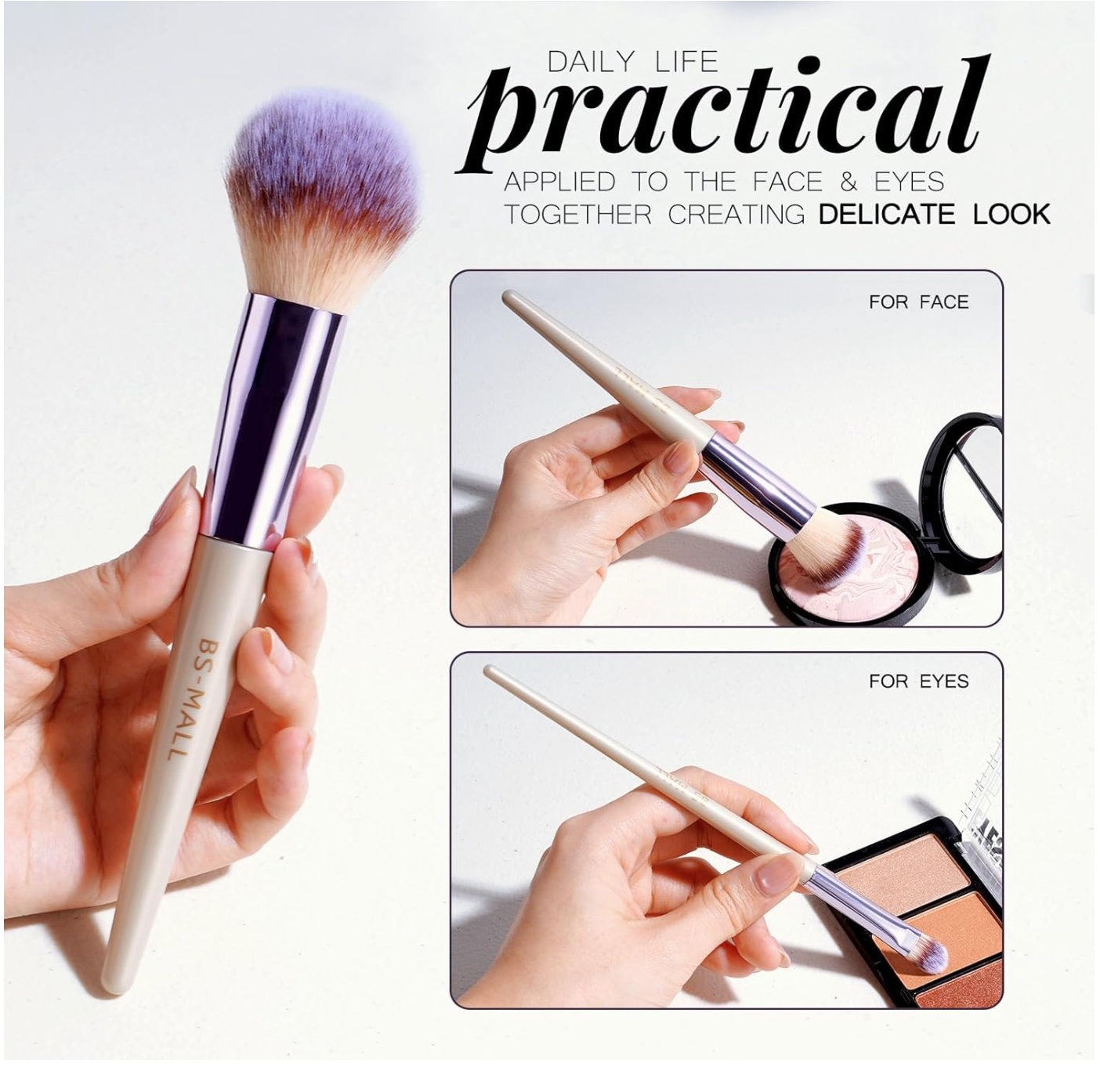 BS-MALL Makeup Brush Set 18 Pcs Premium Synthetic Foundation Powder Concealers Eye shadows Blush Makeup Brushes with black case