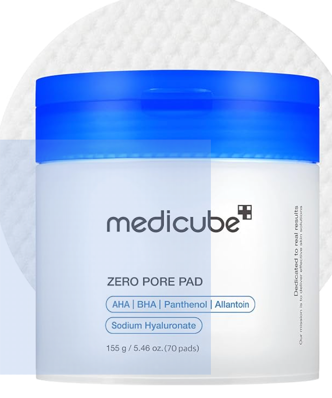 medicube Toner Pads Zero Pore Pad 2.0 | Dual-Textured Facial Pad for Exfoliation and Pore Care with 4.5% AHA Lactic Acid, 0.45% BHA Salicylic Acid | Ideal for All, Korean Skin Care, 70 Pads (1 Pack)