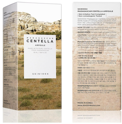SKIN1004 Madagascar Centella Asiatica Ampoule Facial Serum 1.85 fl.oz, 55ml, Soothes Acne Prone and Sensitive Skin