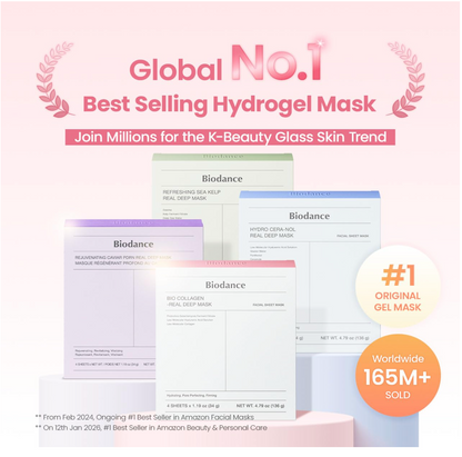 BIODANCE Bio-Collagen Real Deep Mask, Hydrating Overnight Hydrogel Mask, Pore Minimizing, Elasticity, Plumping Improvement, Korean Skin Care, Valentines Day Gifts for Her | 1.19oz(34g) x 4ea