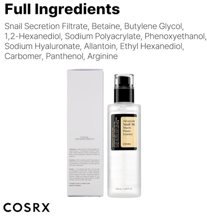 COSRX Snail Mucin Repairing Serum 100ml, Hydrating Serum for Face with Snail Secretion Filtrate for Dull Skin & Fine Lines, Korean Skin Care